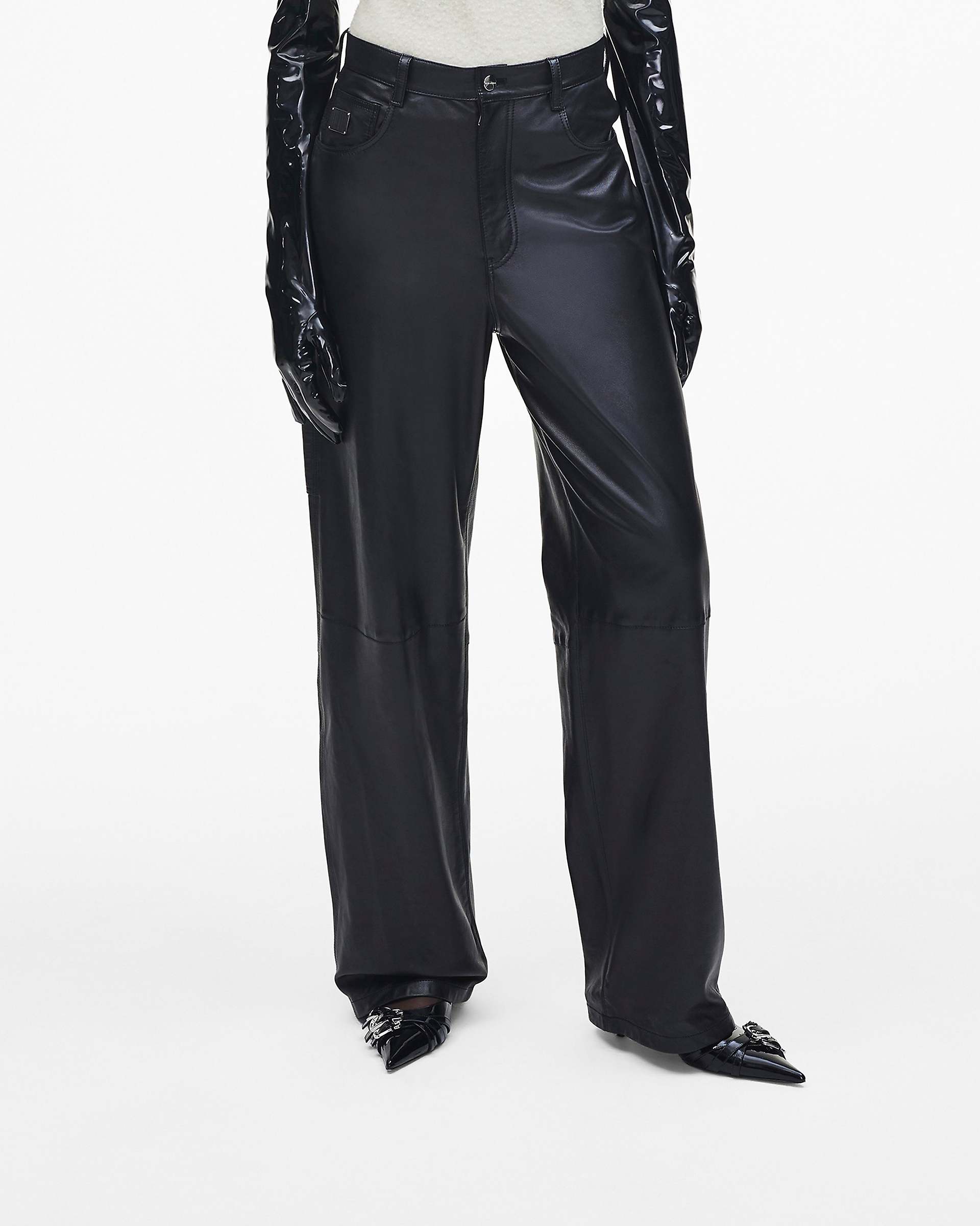 Oversized Leather Pant - Black