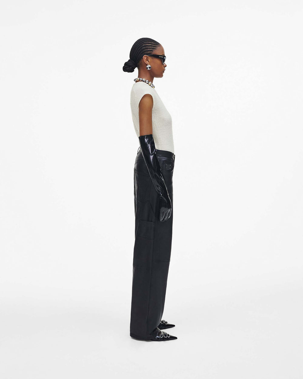 Oversized Leather Pant - Black