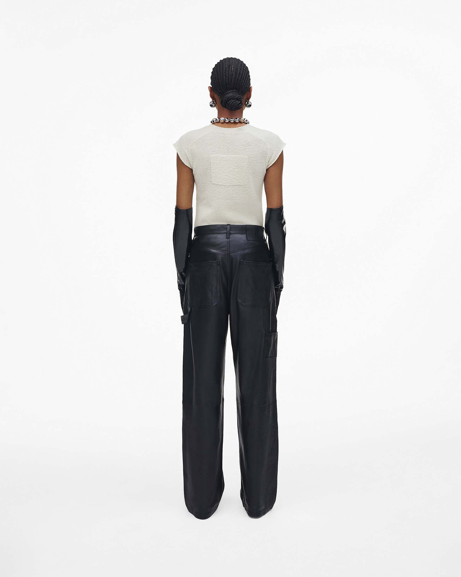 Oversized Leather Pant - Black