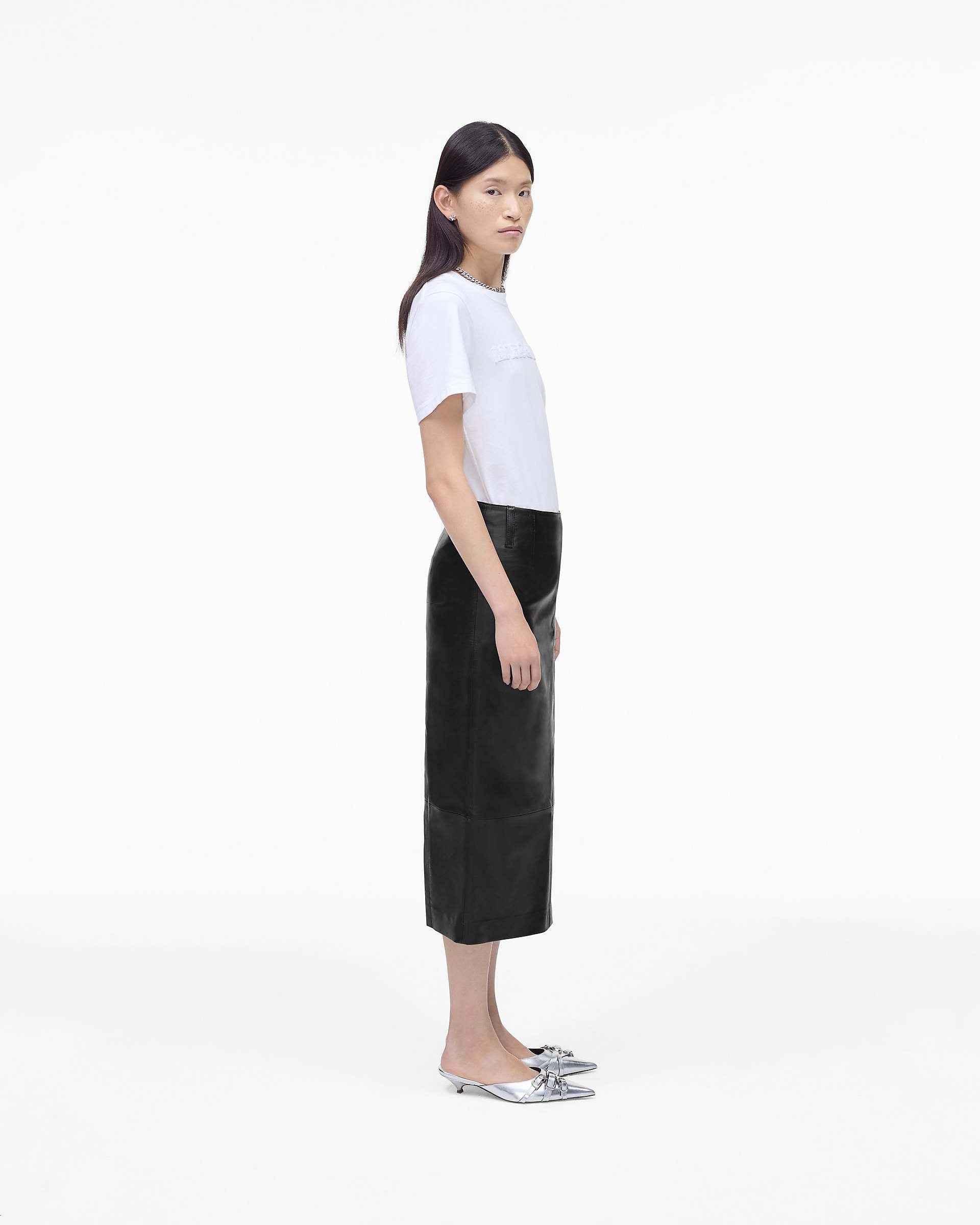 Leather Slim Skirt - Black