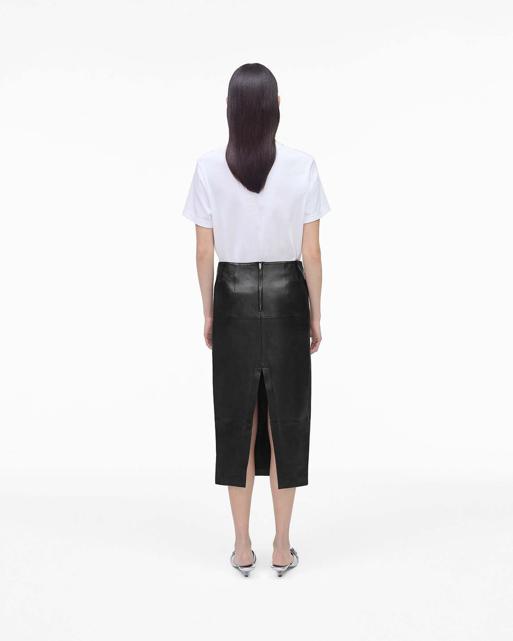 Leather Slim Skirt - Black