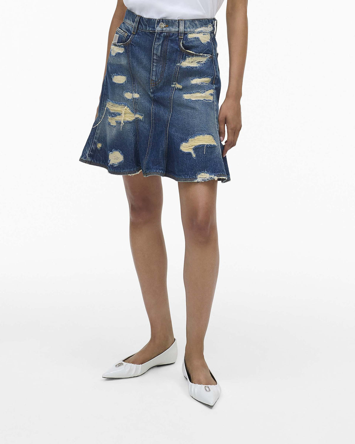 The Rip And Repair Fluted Mini Skirt - Punk Indigo