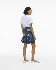 The Rip And Repair Fluted Mini Skirt - Punk Indigo