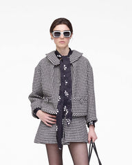 Gingham Tweed Jacket - Black Multi