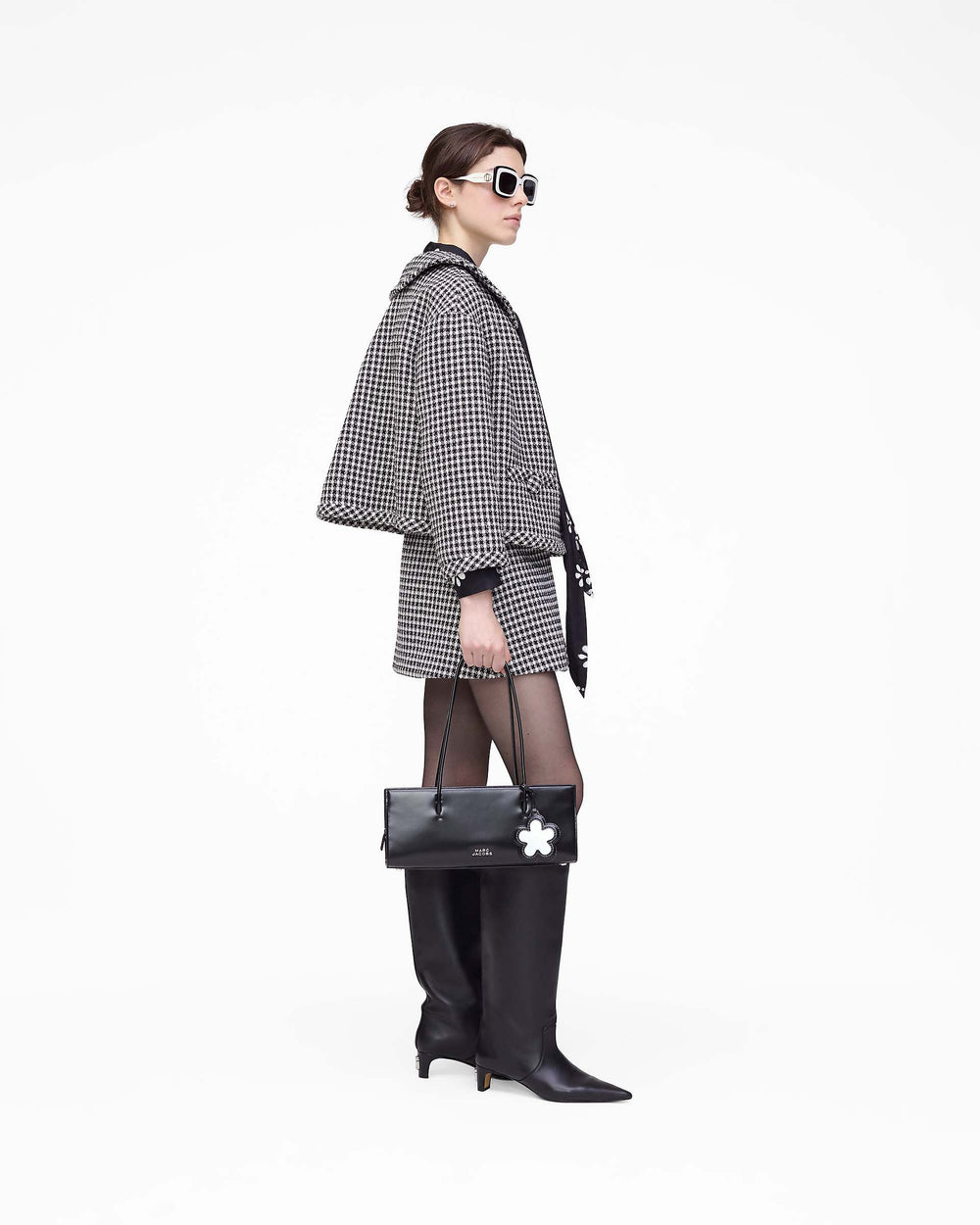 Gingham Tweed Jacket - Black Multi