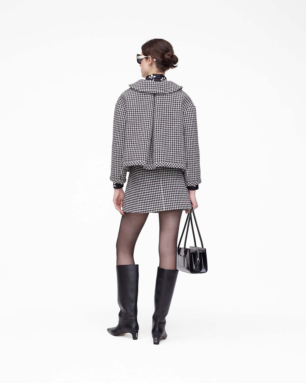 Gingham Tweed Jacket - Black Multi