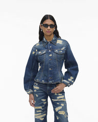 The Rip And Repair Fluted Denim Jacket - Punk Indigo