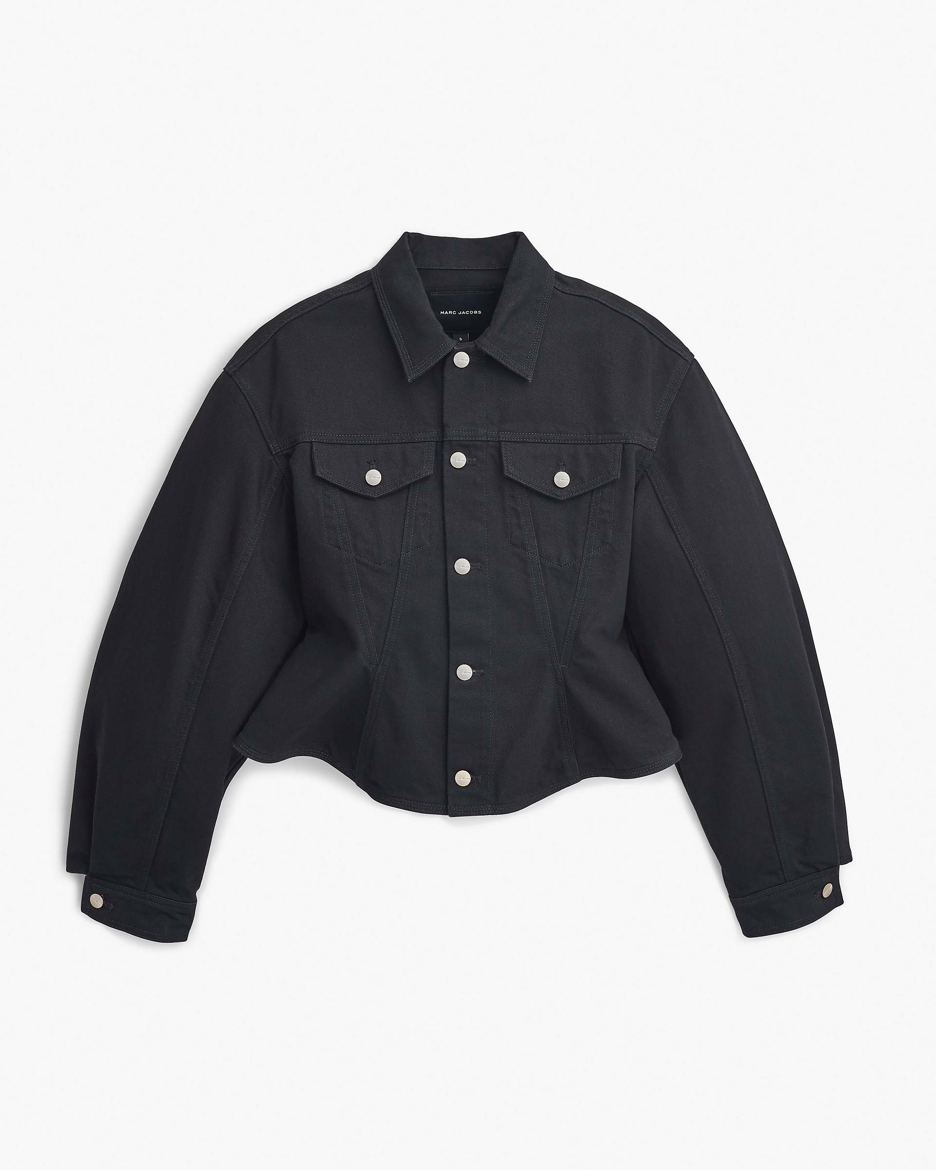 The Fluted Denim Jacket - Black