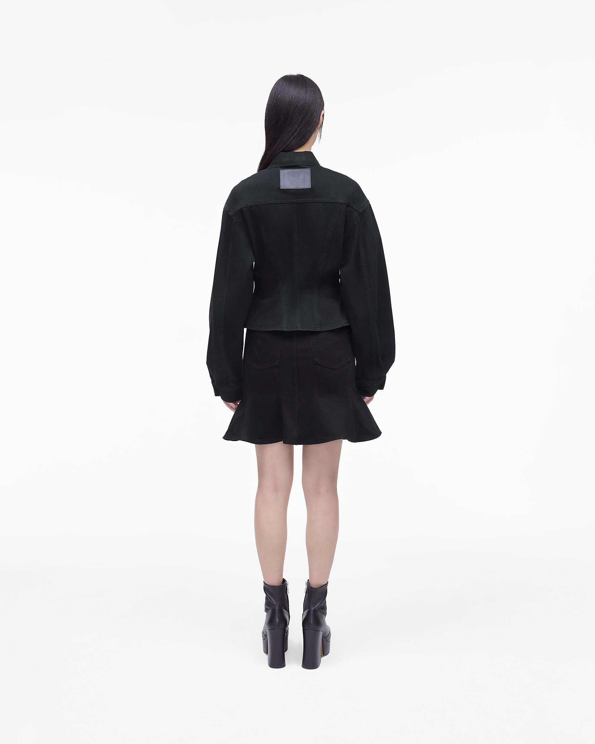 The Fluted Denim Jacket - Black