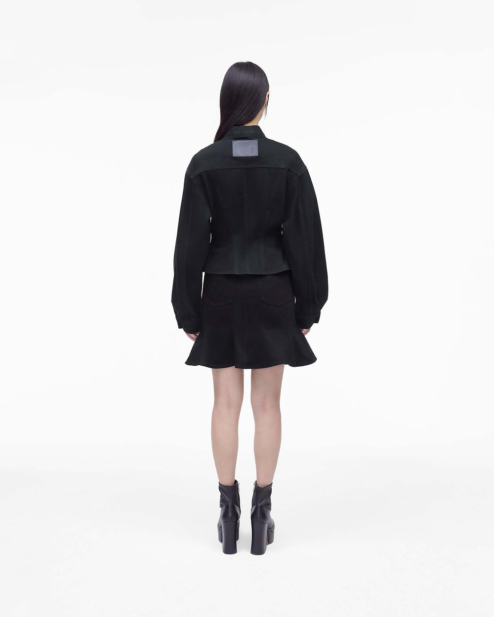 The Fluted Denim Jacket - Black