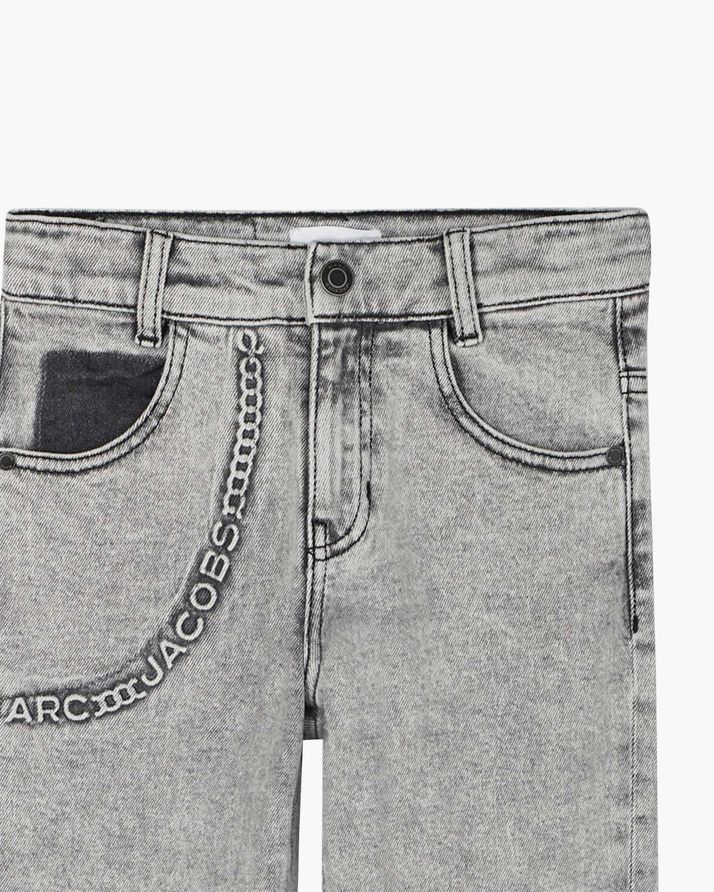 The Trompe Loeil Chain Jeans - Black