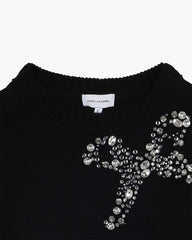 The Gem Bow Sweater - Black