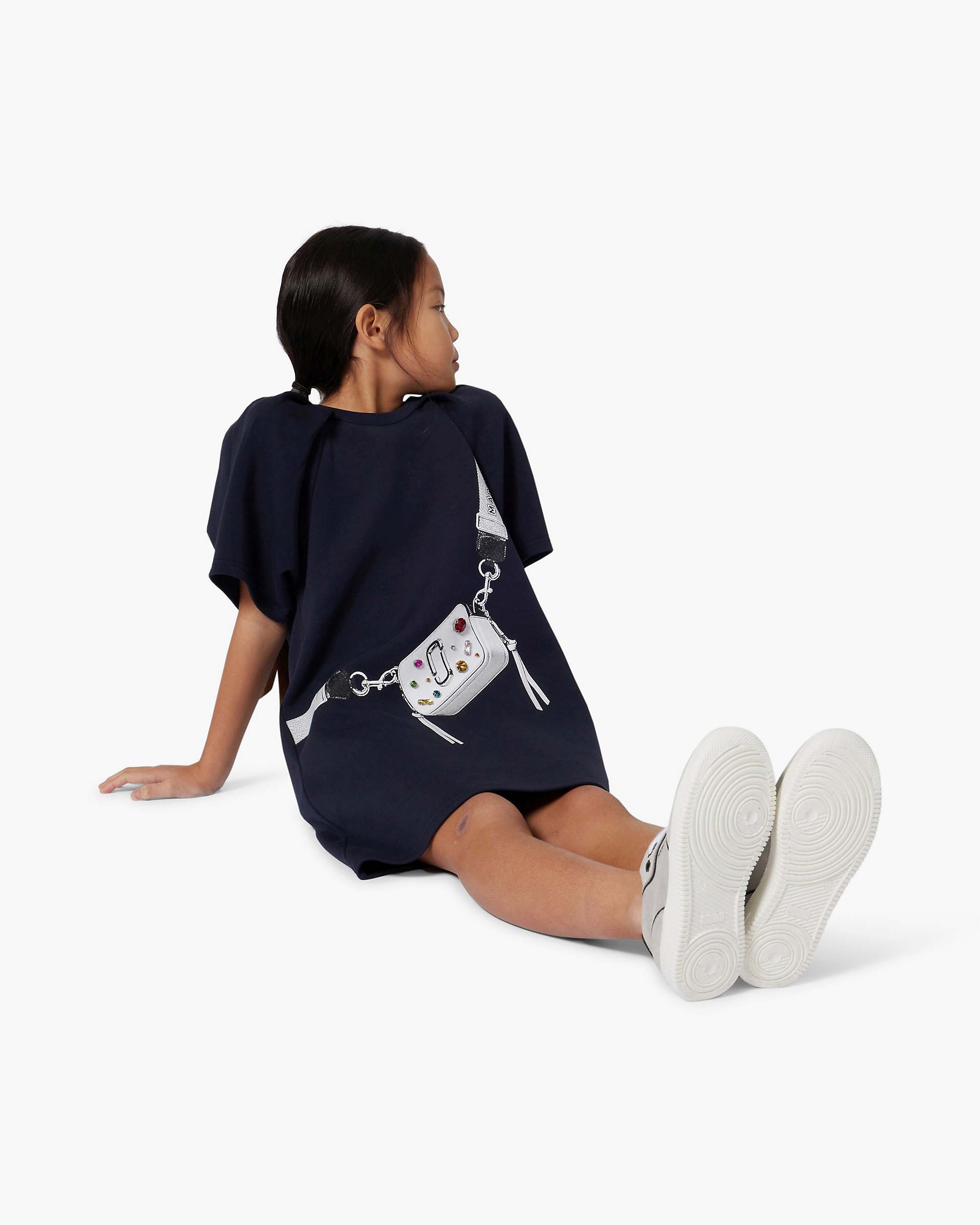 The Trompe Loeil Snapshot Dress - Navy