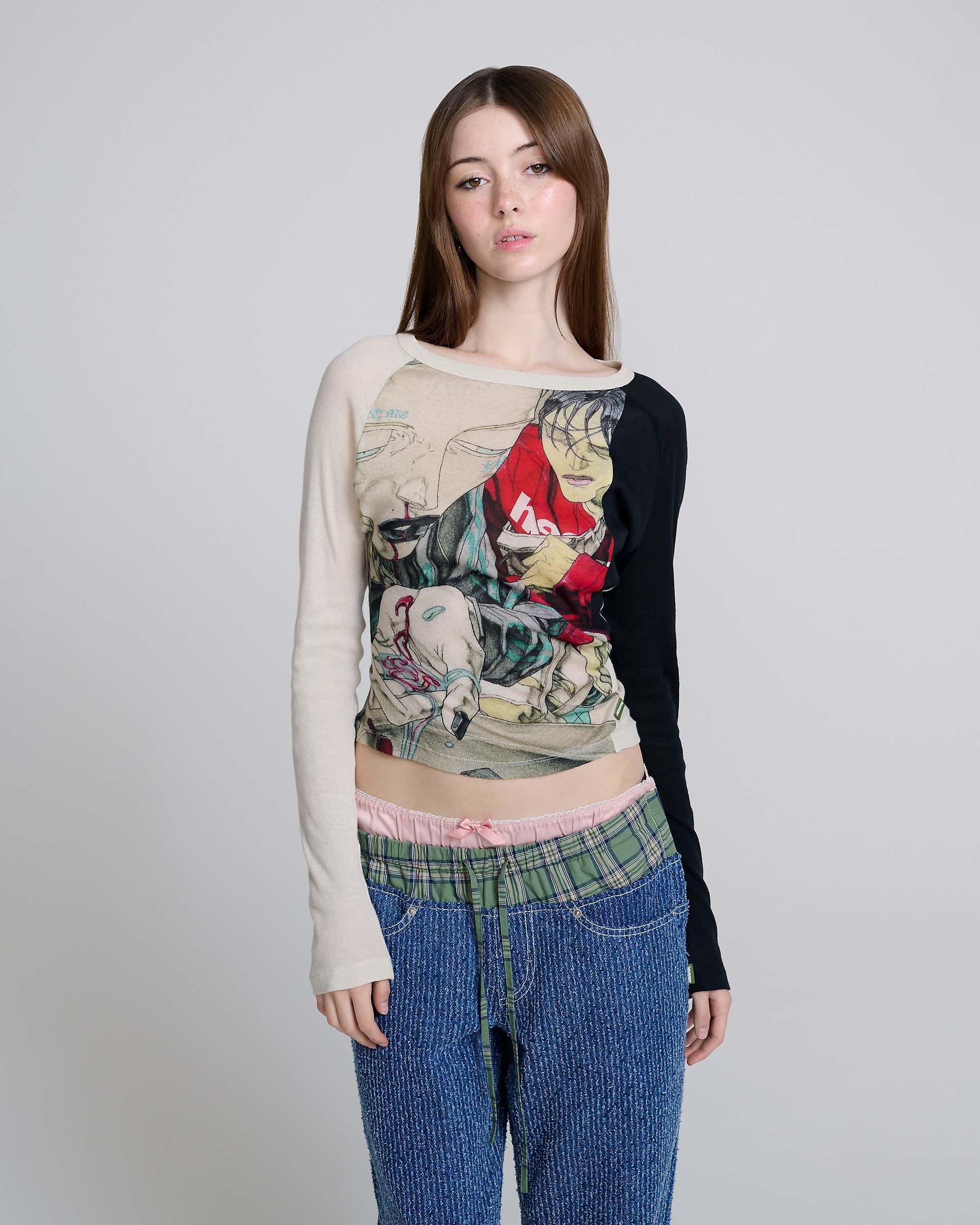 David Rappeneau Mesh Longsleeve - Beige Multi