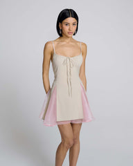 Handkerchief Princess Dress - Beige