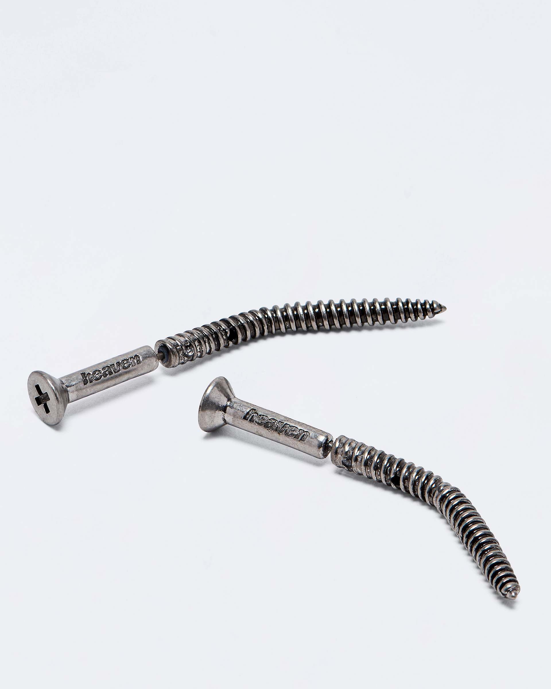 Screw Earrings - Aged Silver