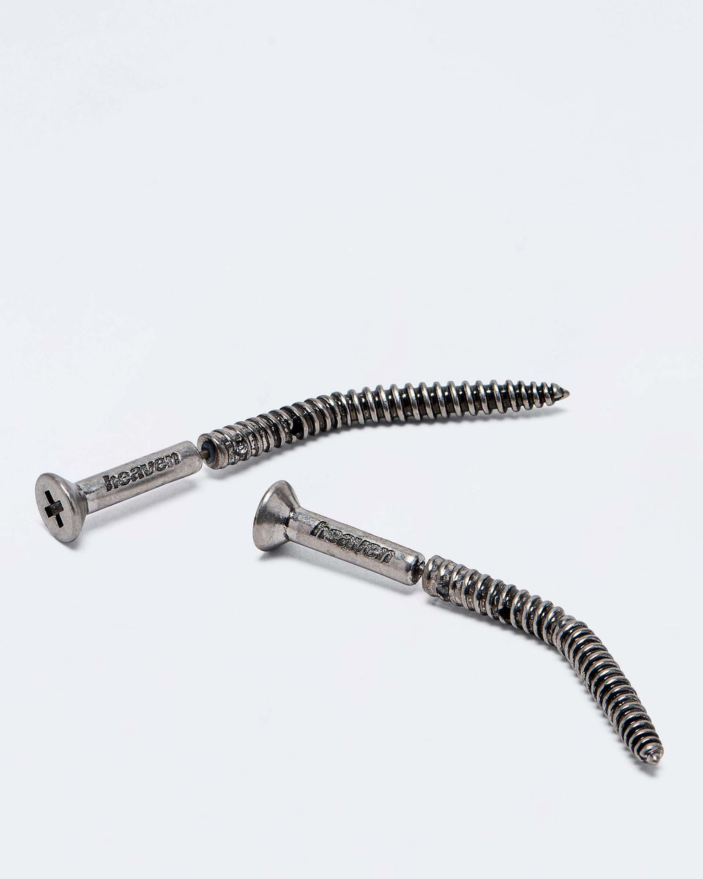 Screw Earrings - Aged Silver