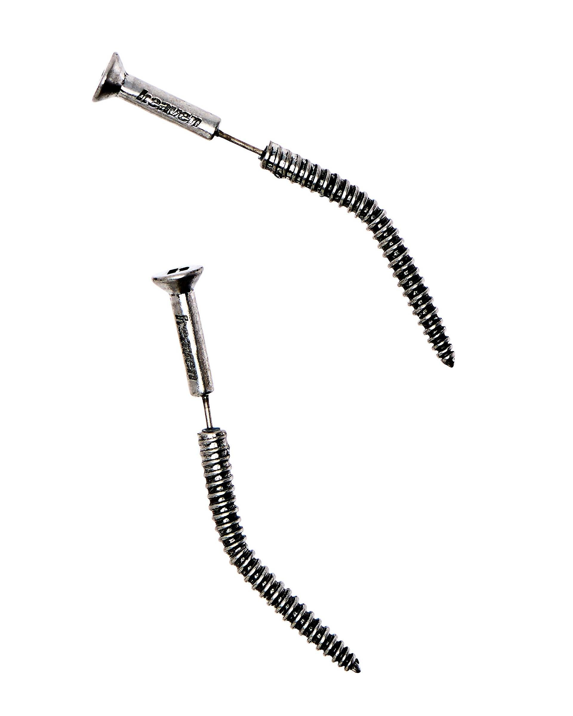 Screw Earrings - Aged Silver