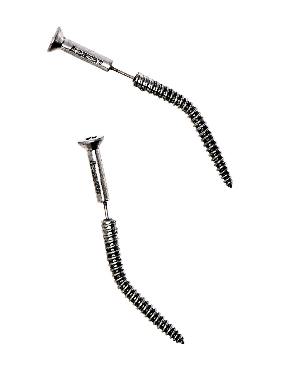 Screw Earrings - Aged Silver