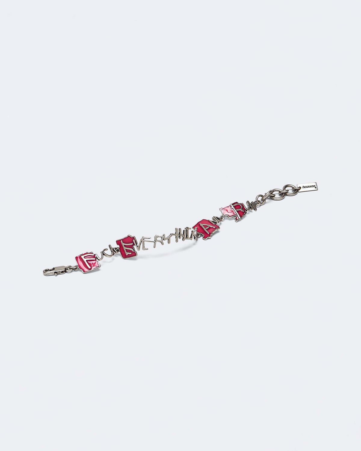 Fuck Everything Bracelet - Aged Silver/Pink