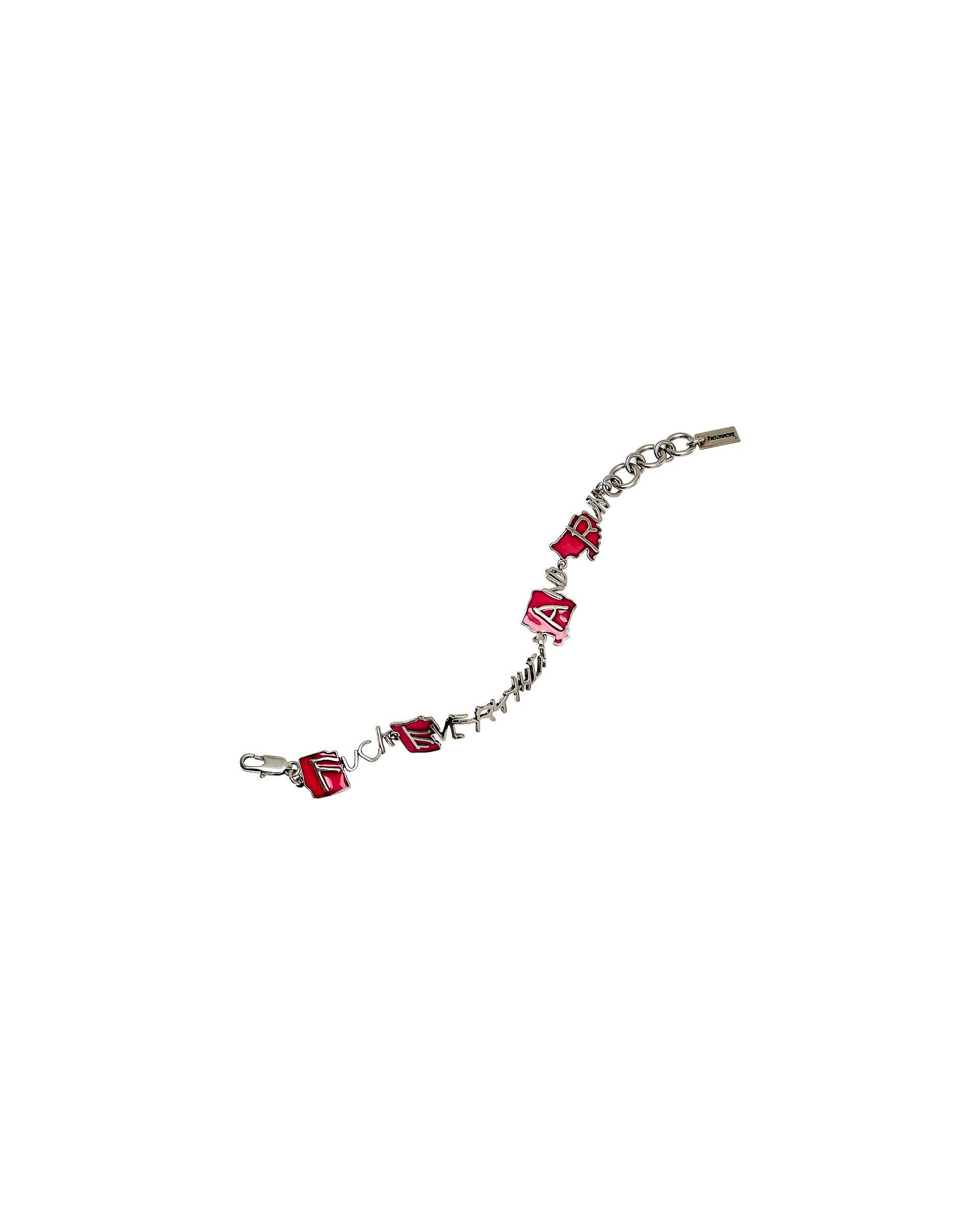 Fuck Everything Bracelet - Aged Silver/Pink
