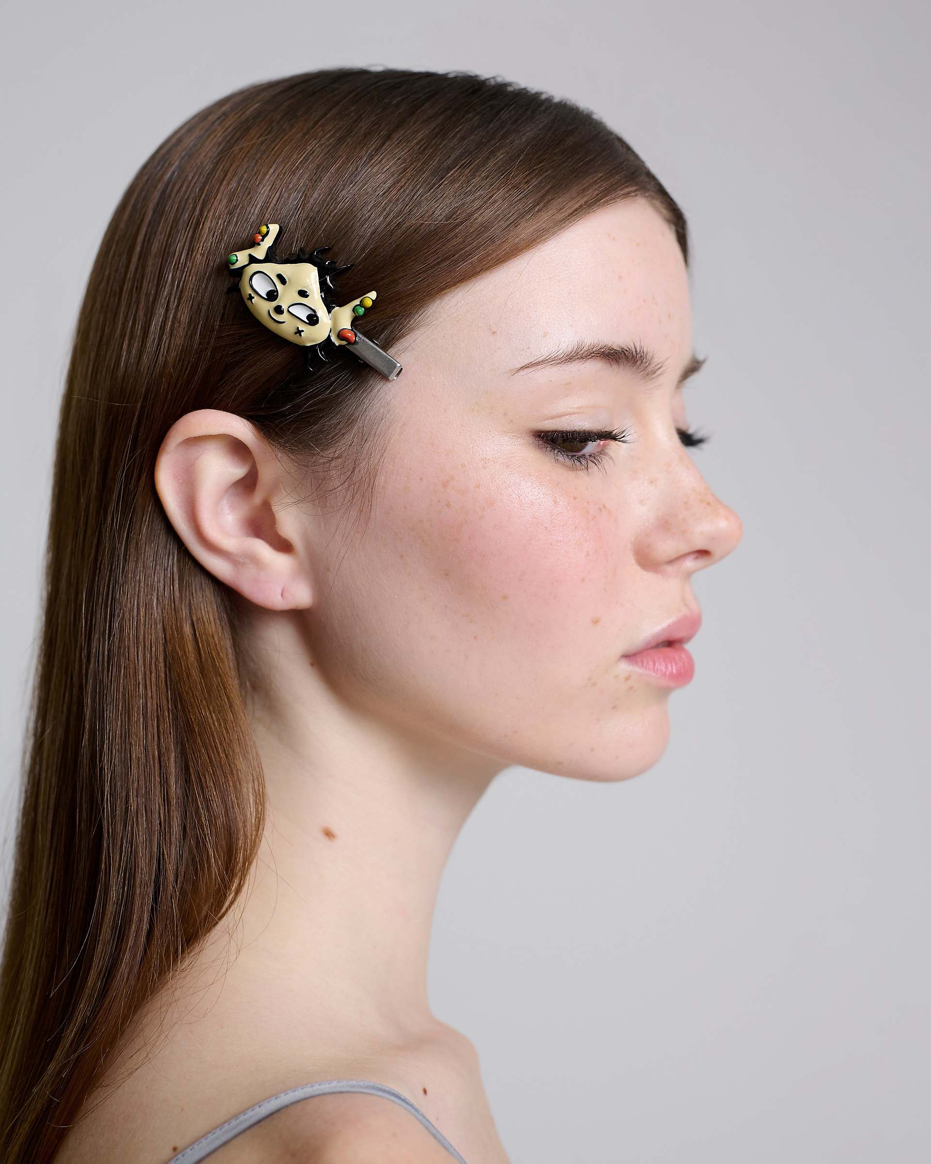 Character Hairclip - Aged Silver Multi