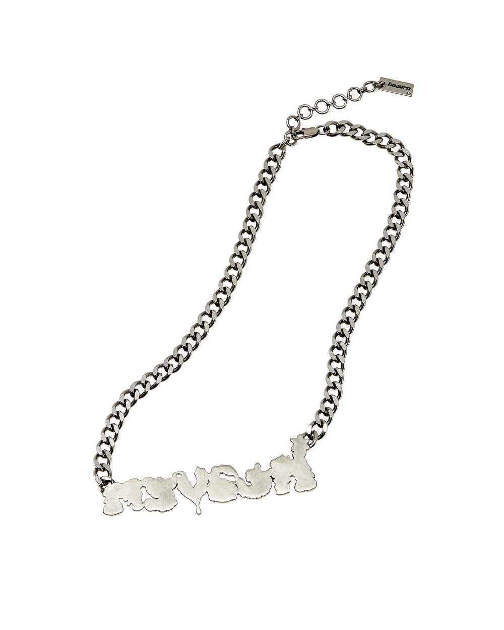 Characters Nameplate Necklace - Aged Silver Multi
