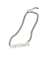 Characters Nameplate Necklace - Aged Silver Multi