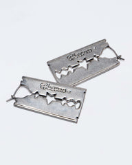 RAZOR BLADE EARRINGS - Aged Silver