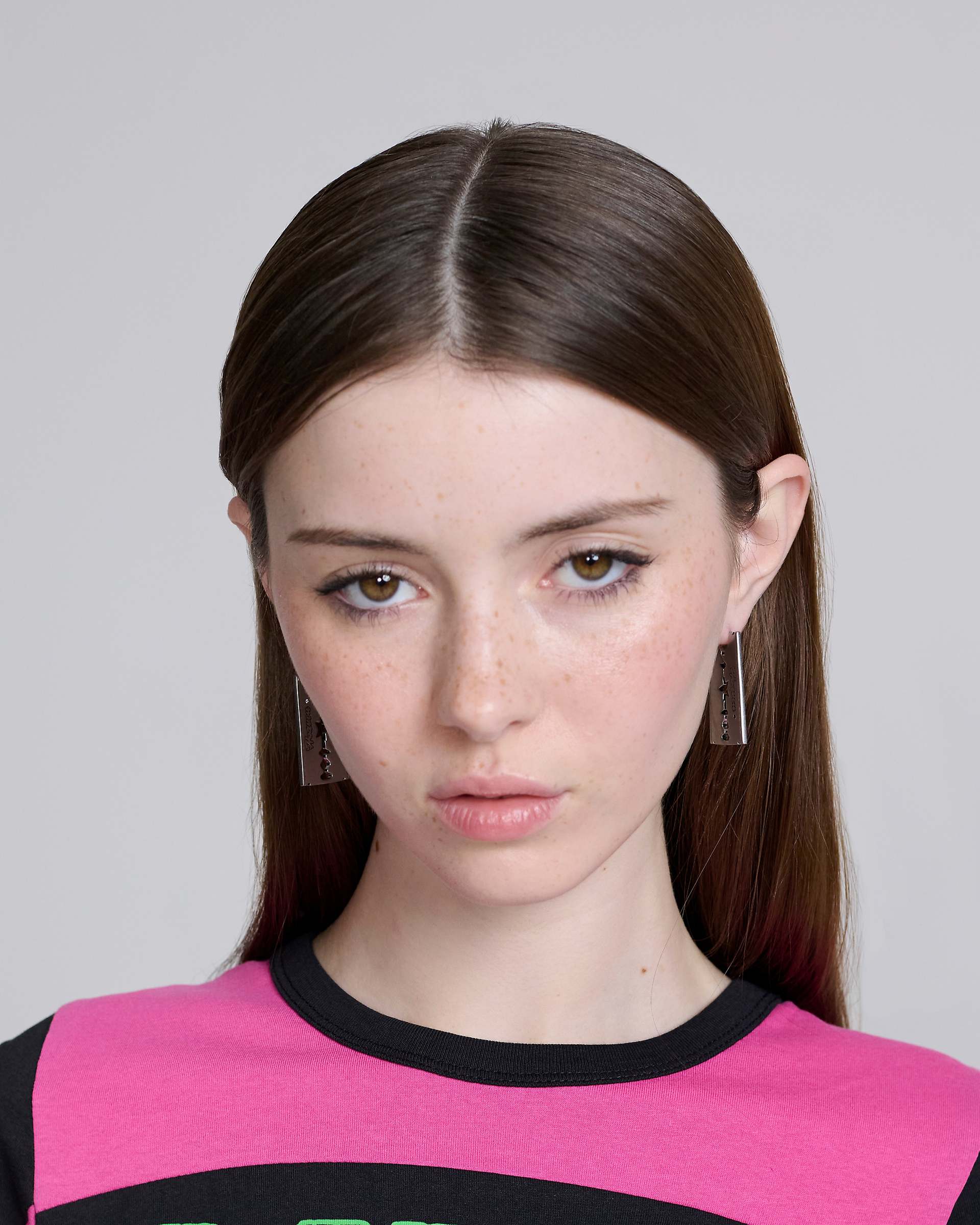 RAZOR BLADE EARRINGS - Aged Silver