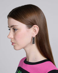 RAZOR BLADE EARRINGS - Aged Silver