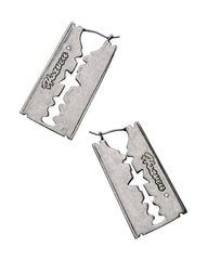 RAZOR BLADE EARRINGS - Aged Silver