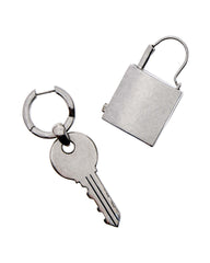 LOCK AND KEY EARRINGS - Aged Silver