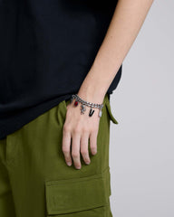 Teddy Charm Bracelet - Aged Silver