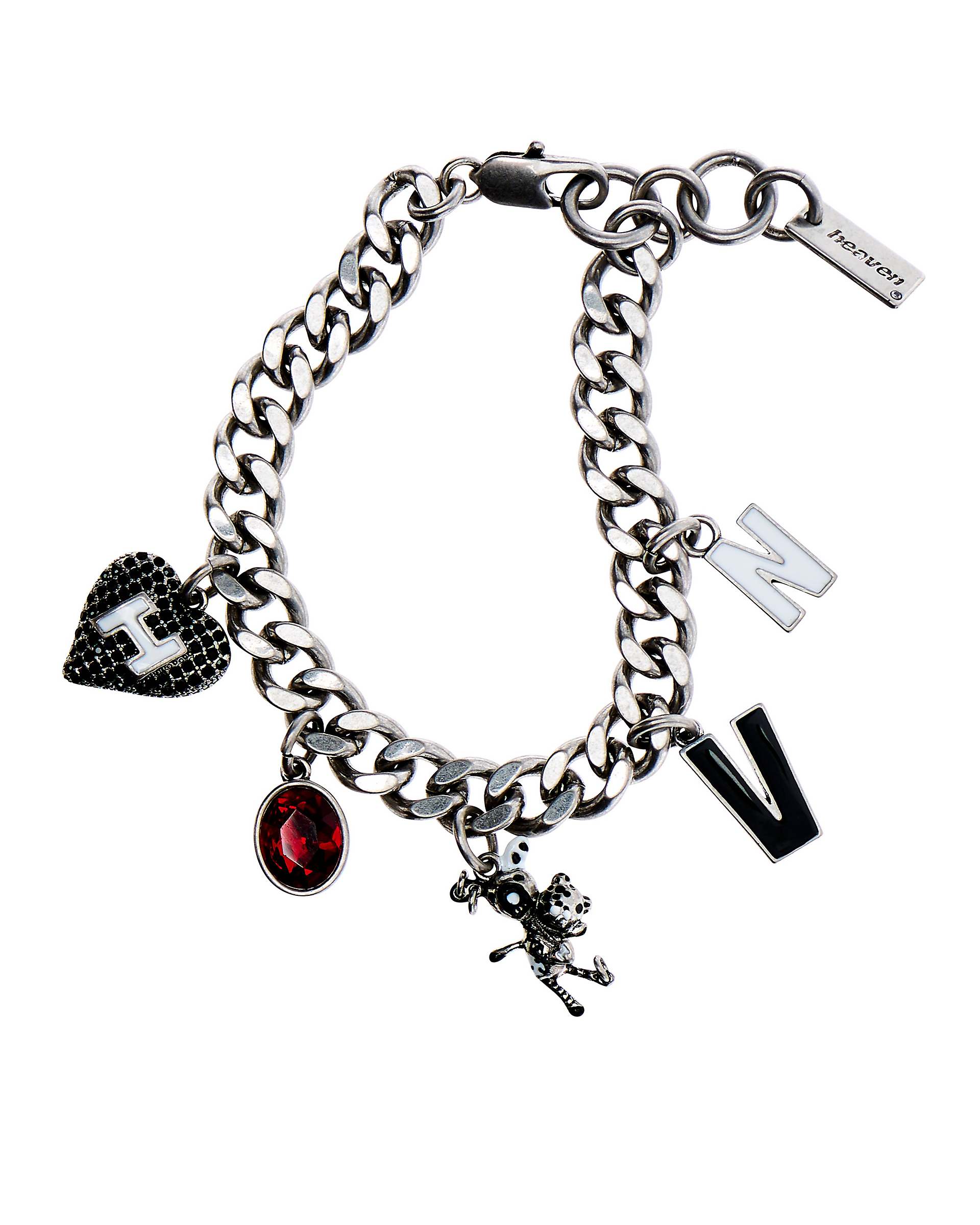 Teddy Charm Bracelet - Aged Silver