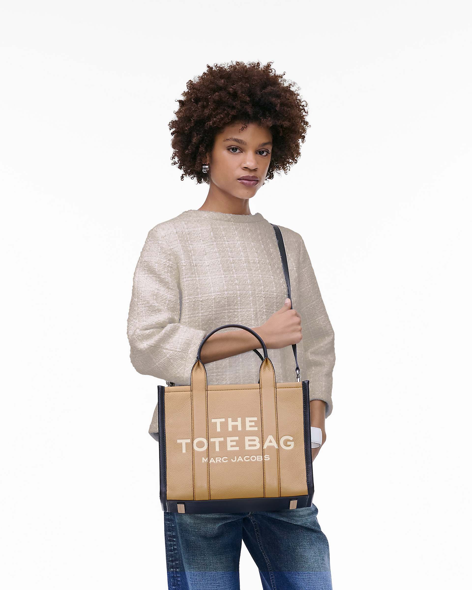 The Colorblock Medium Tote Bag - Camel Multi