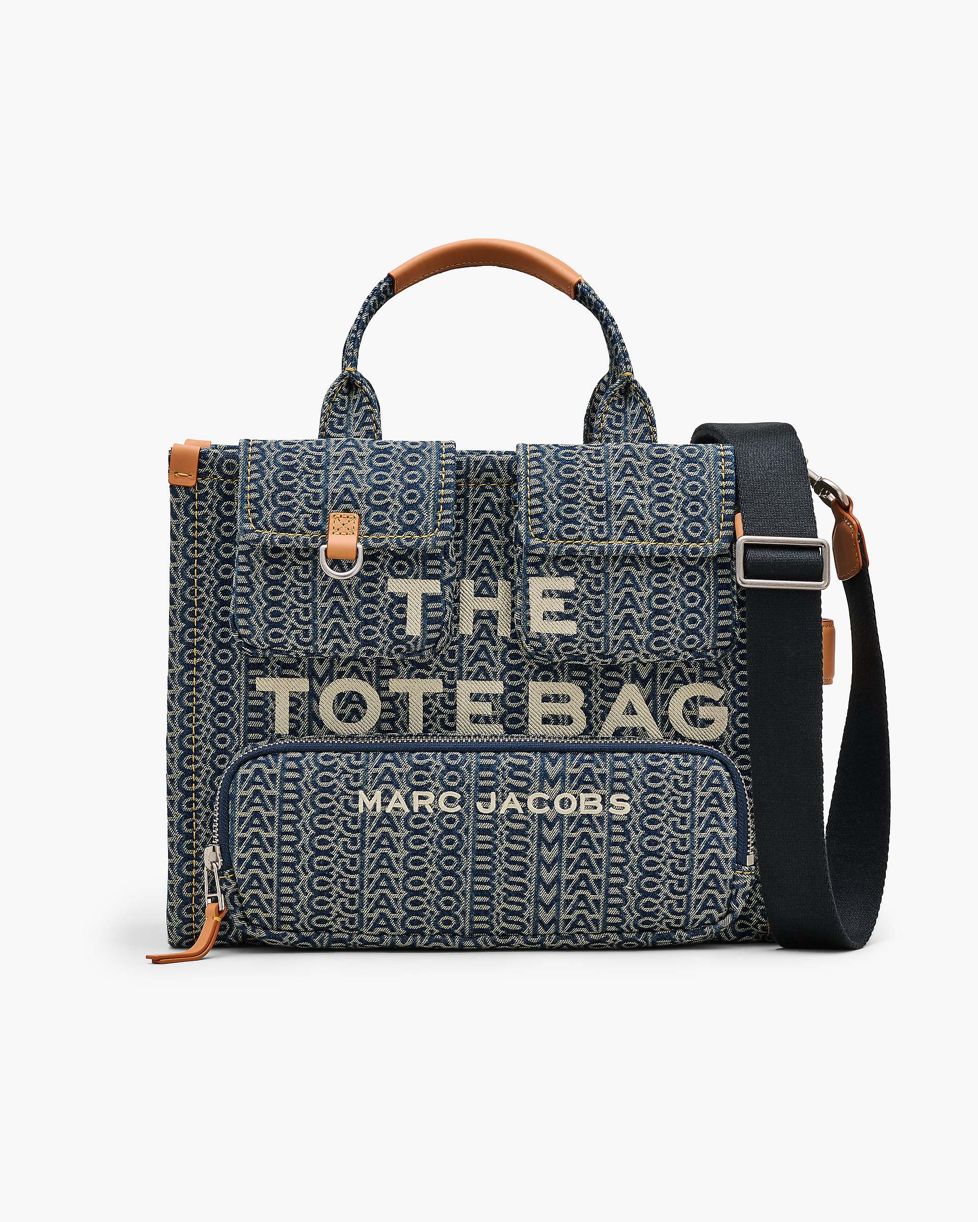 The Cargo Monogram Denim Medium Tote Bag - Sun Faded Denim