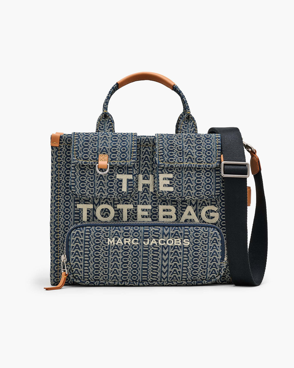 The Cargo Monogram Denim Medium Tote Bag - Sun Faded Denim