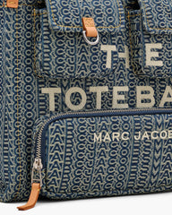 The Cargo Monogram Denim Medium Tote Bag - Sun Faded Denim