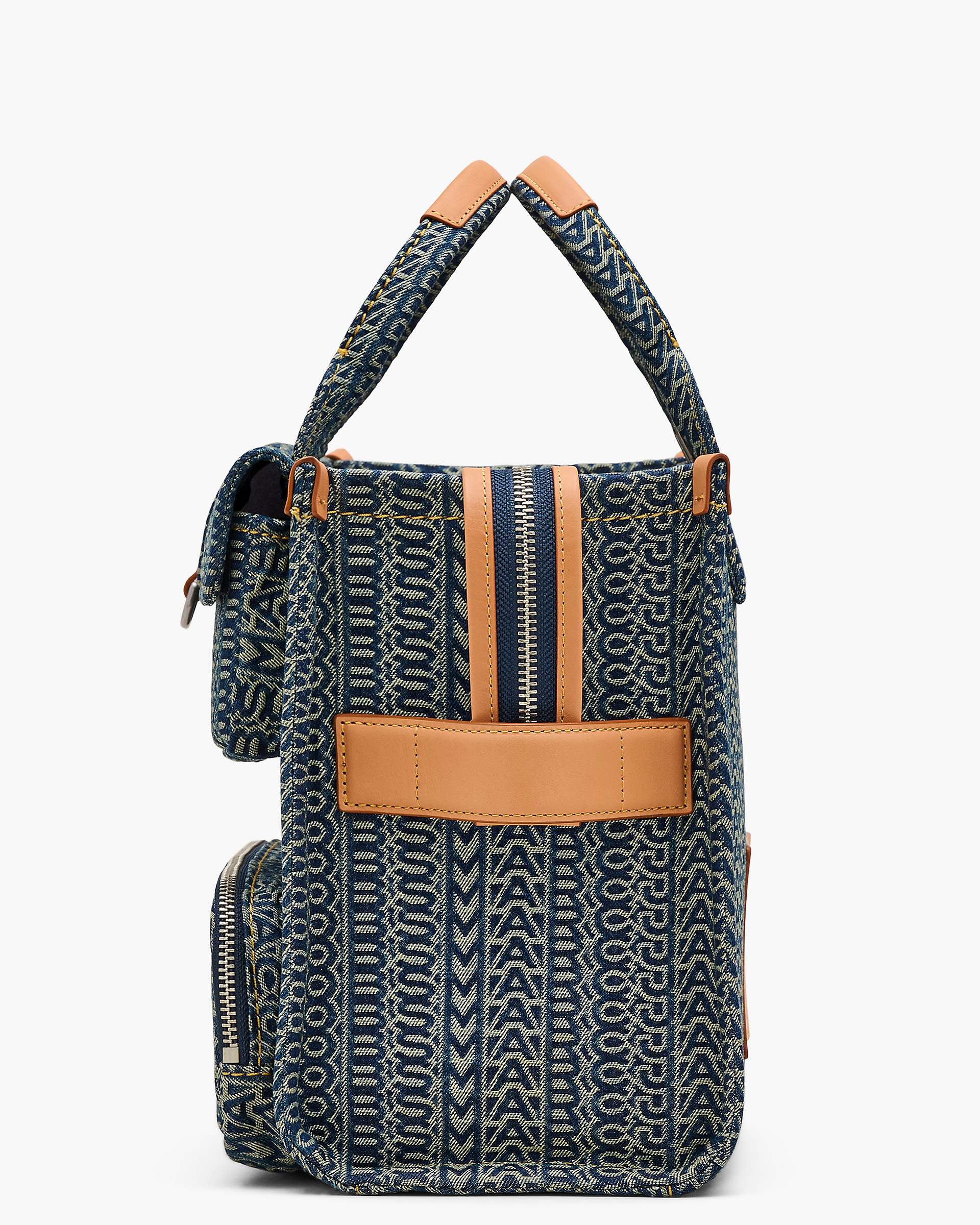 The Cargo Monogram Denim Medium Tote Bag - Sun Faded Denim