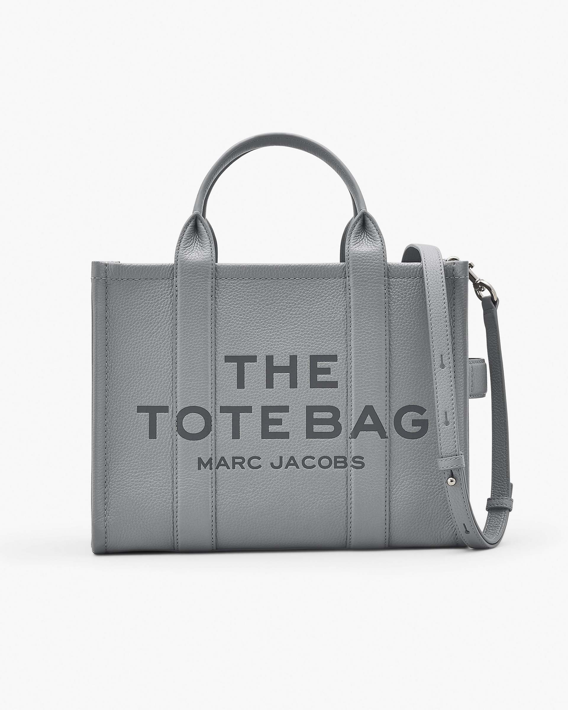 The Leather Medium Tote Bag - Wolf Grey