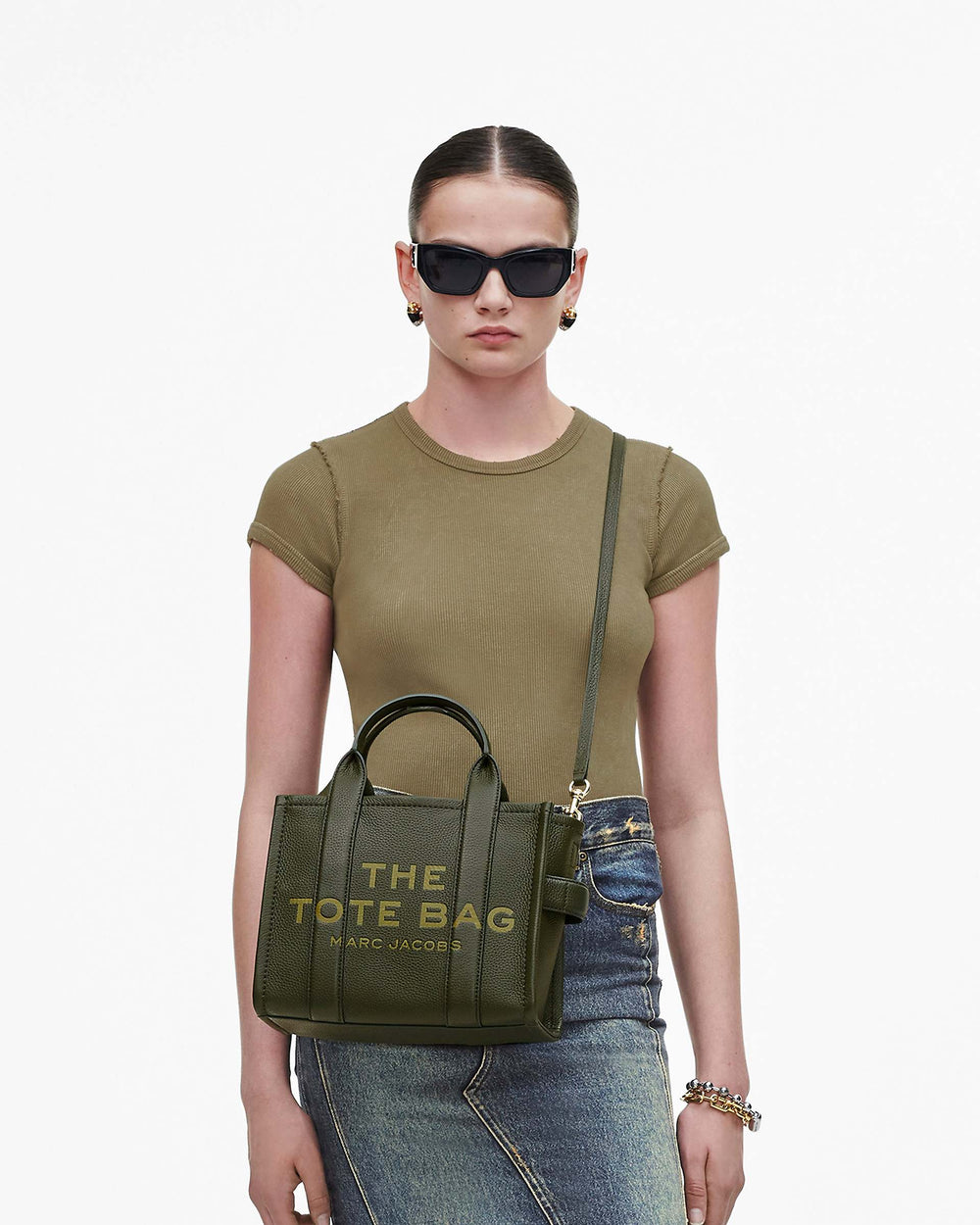 The Leather Small Tote Bag - Forest