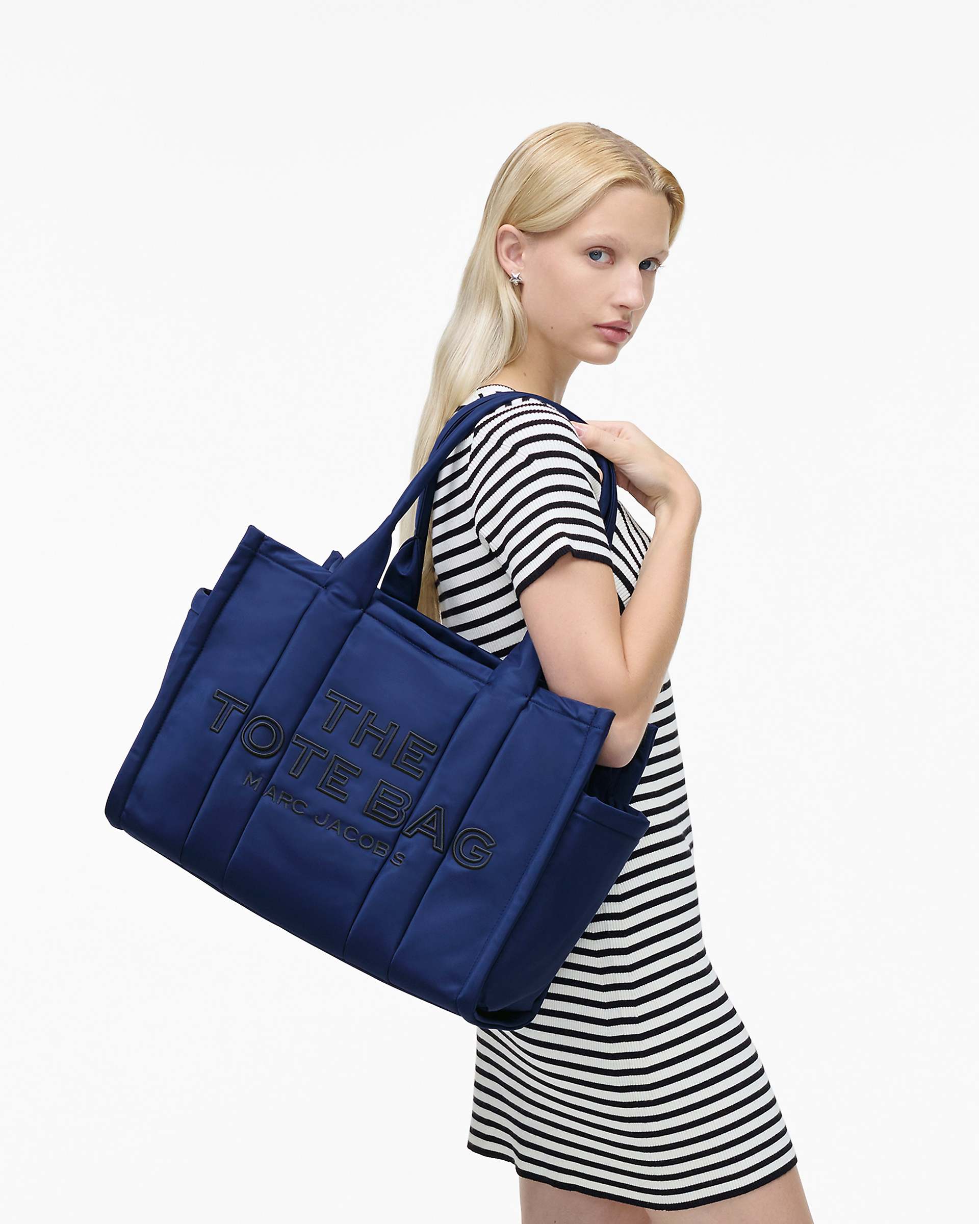 The Puffy Nylon Large Tote Bag - Blue Sea