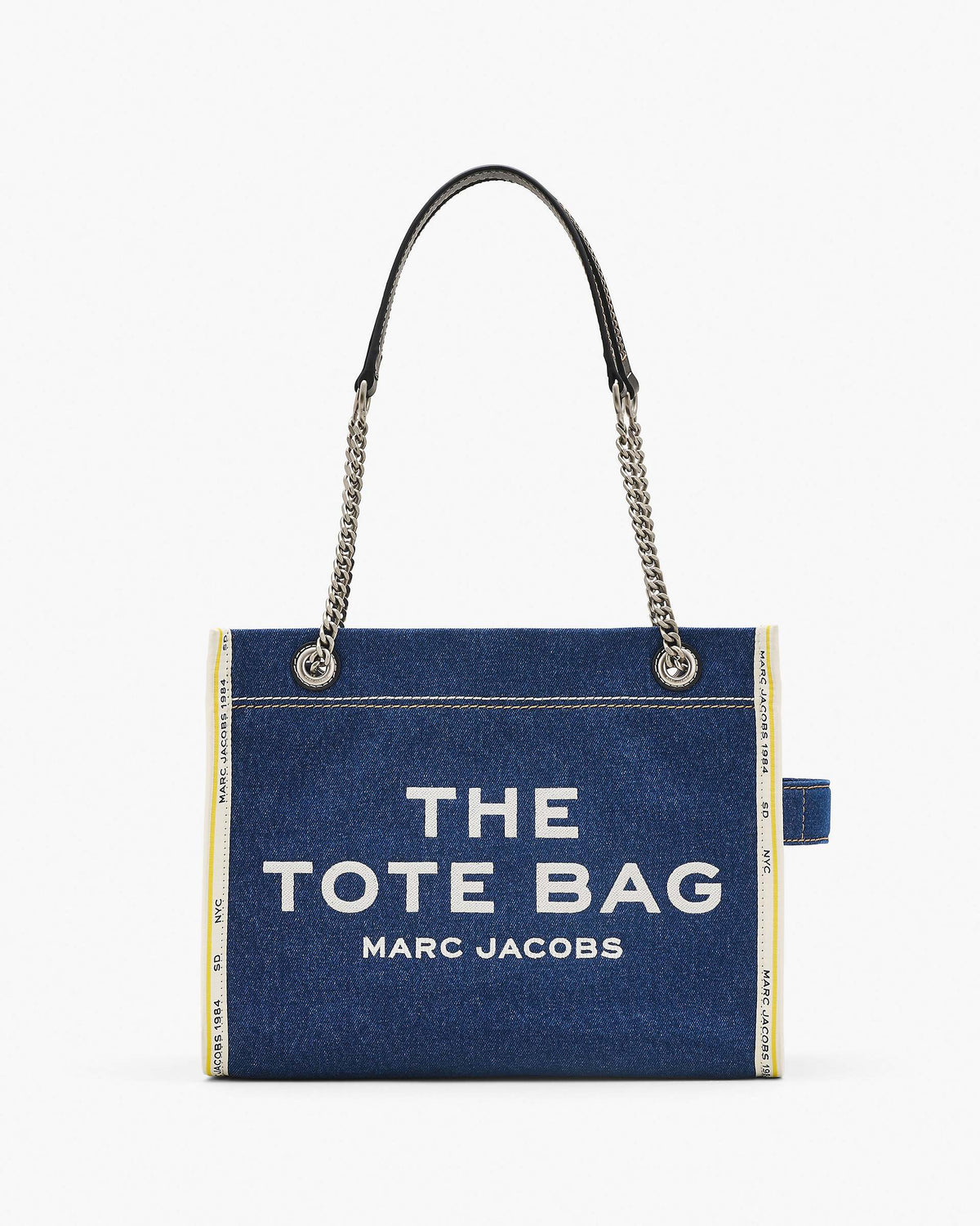 The Denim Chain Medium Tote Bag - Dark Wash