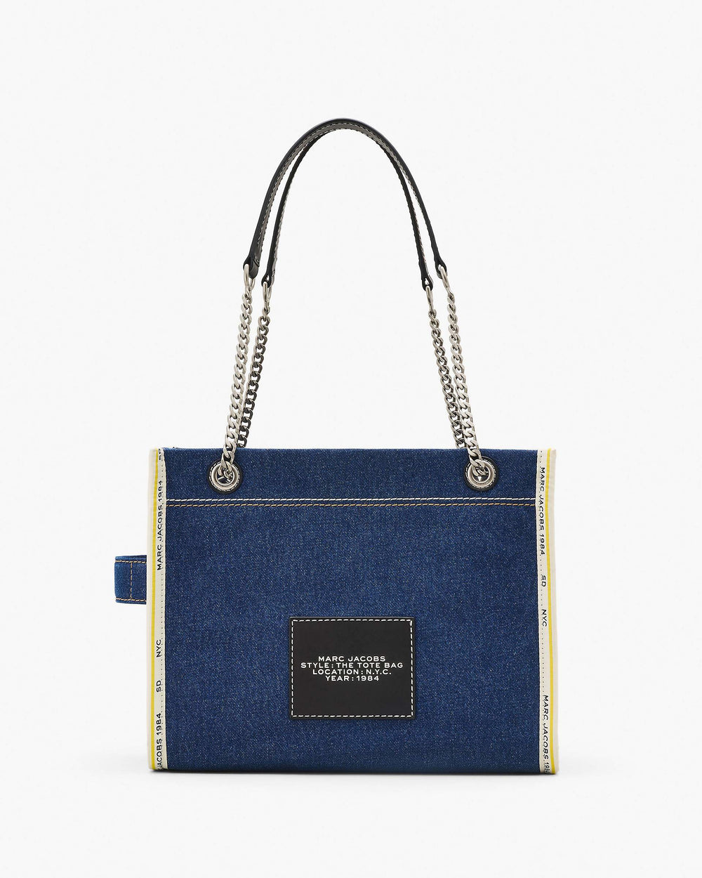 The Denim Chain Medium Tote Bag - Dark Wash