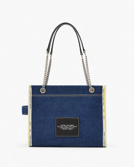 The Denim Chain Medium Tote Bag - Dark Wash