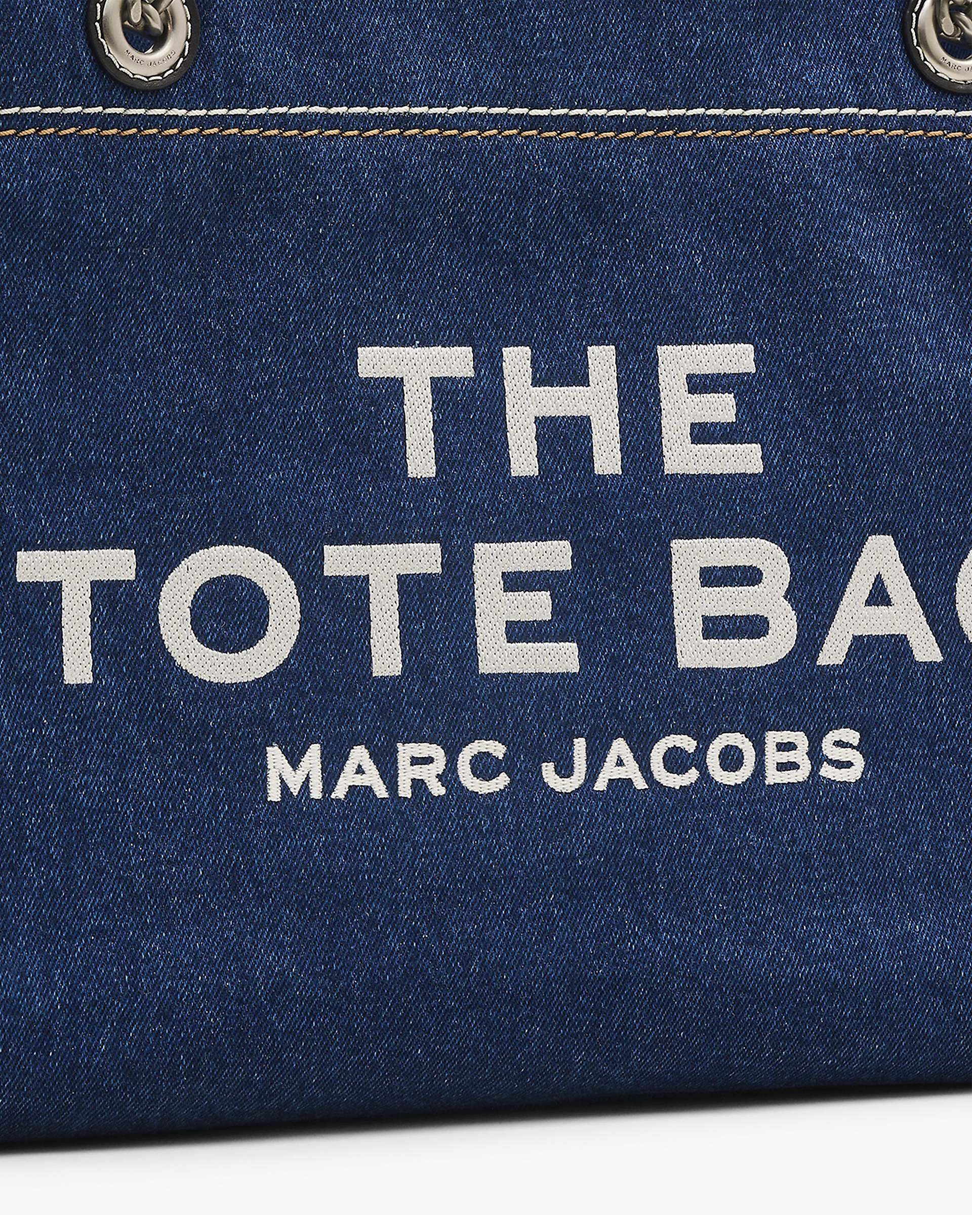 The Denim Chain Medium Tote Bag - Dark Wash