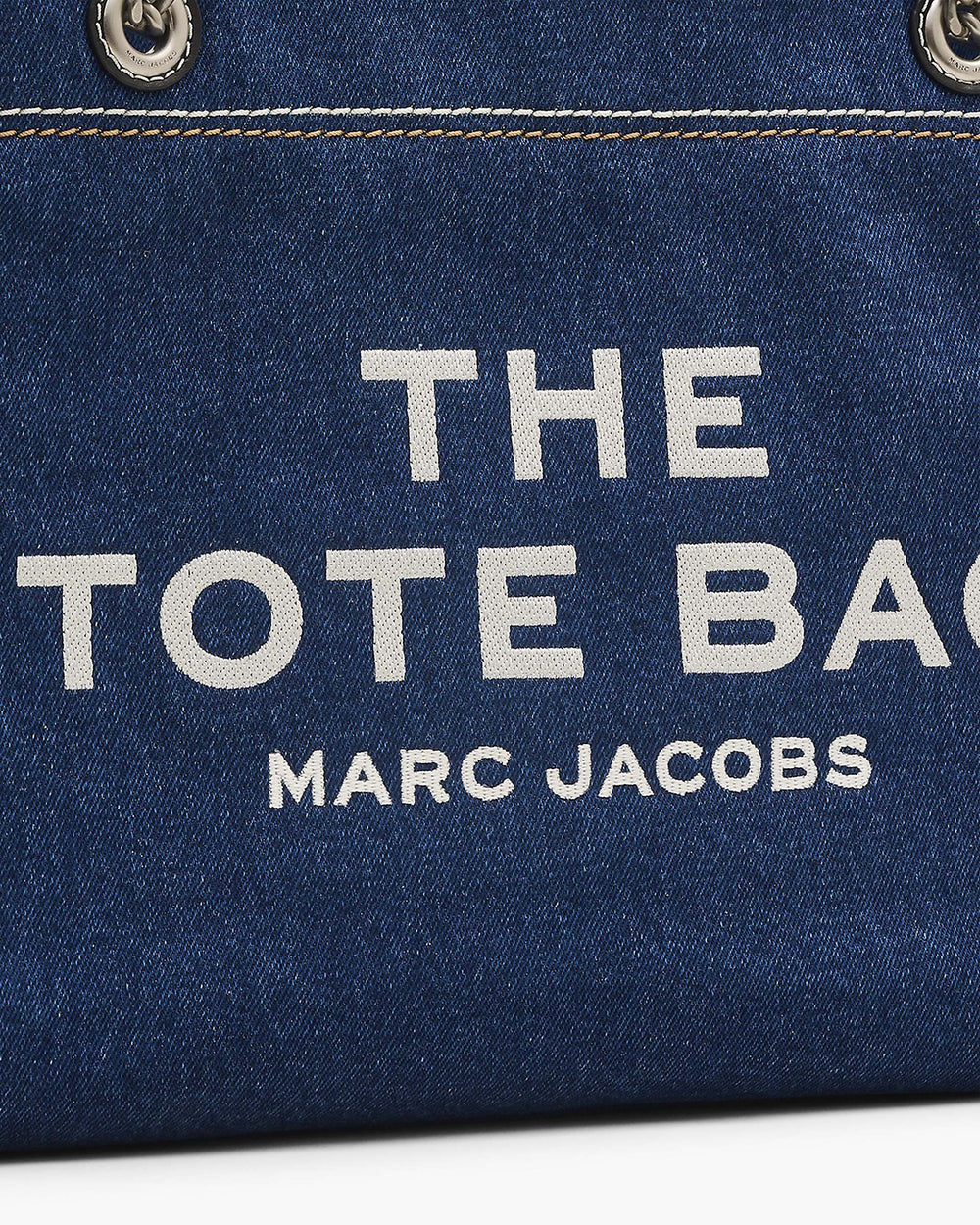 The Denim Chain Medium Tote Bag - Dark Wash