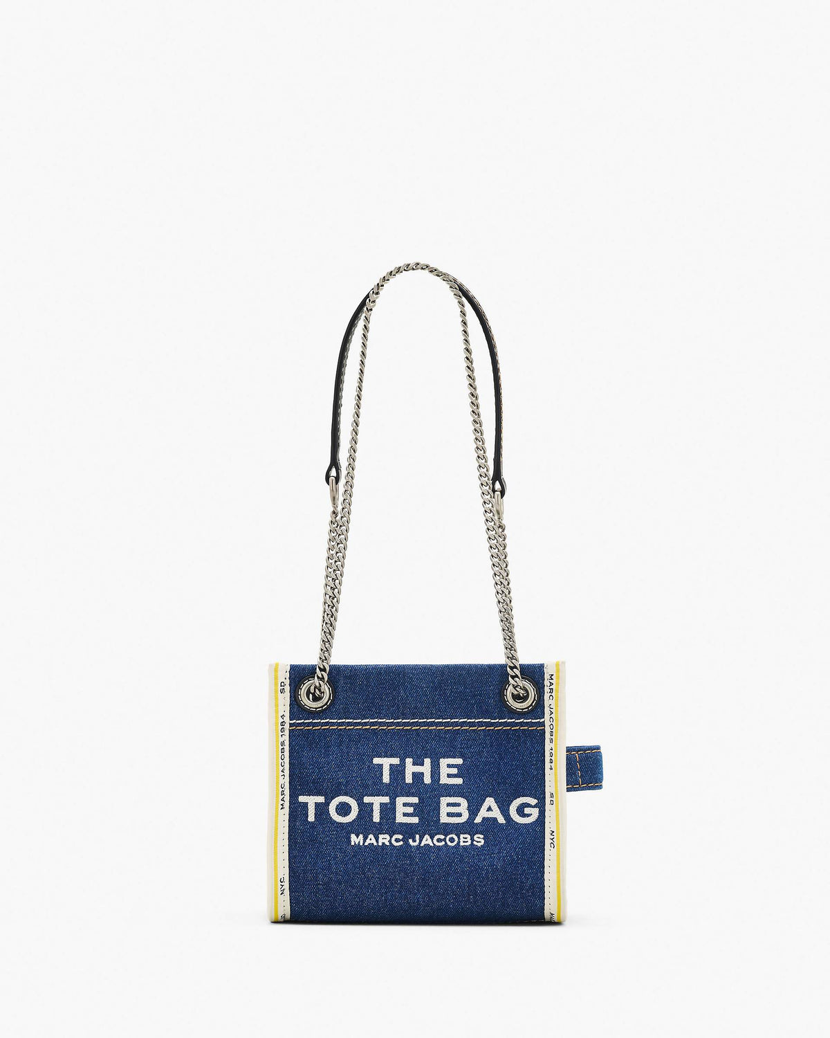 The Denim Chain Crossbody Tote Bag - Dark Wash