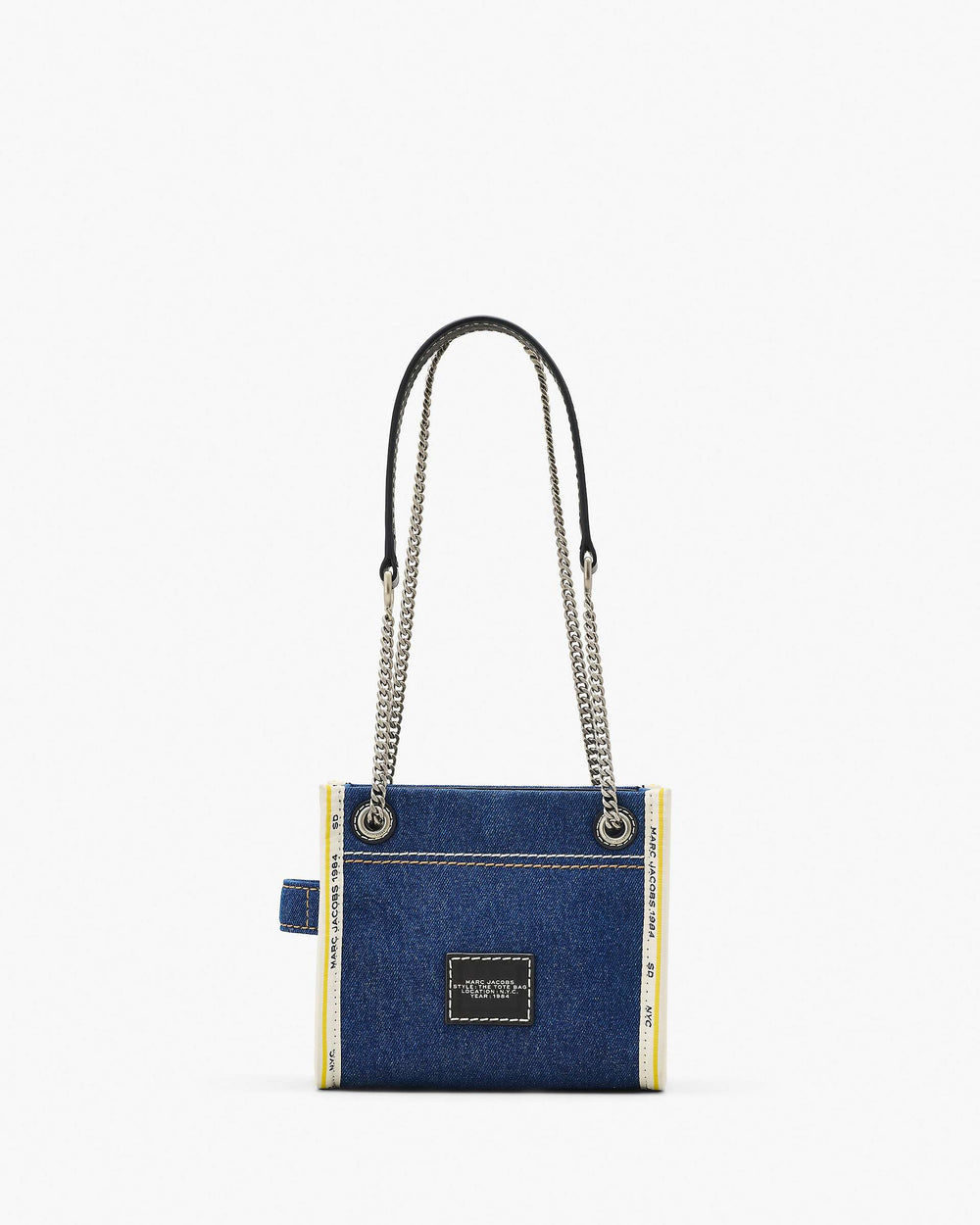The Denim Chain Crossbody Tote Bag - Dark Wash